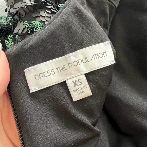 NWT Dress the Population Gorgeous Leaf Sequin Dress - Picture 4 of 5